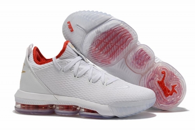 Nike Lebron James 16 Air Cushion Low Shoes White Red